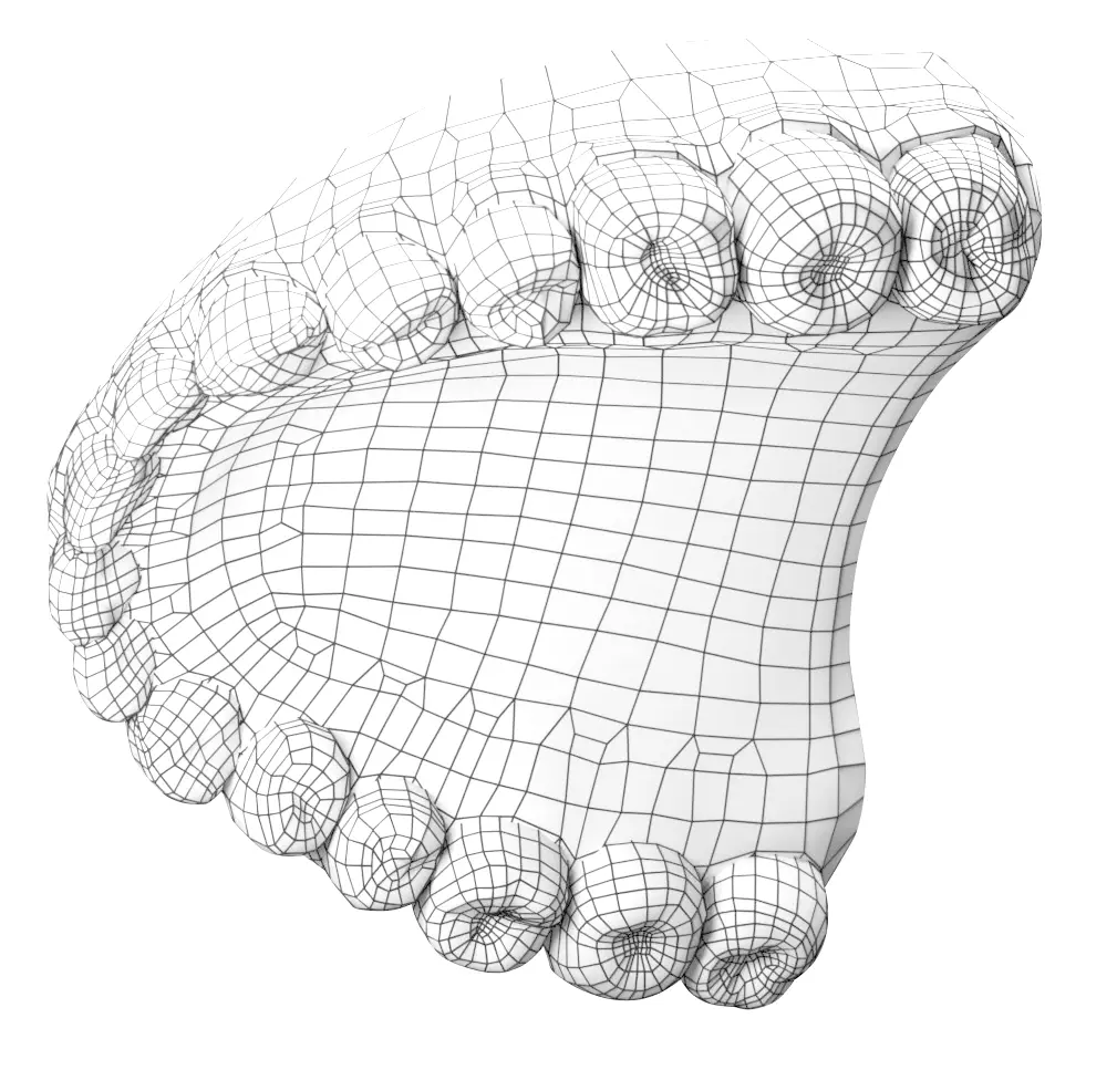 Modello 3D dell’arcata dentale acquisito con scanner ottico presso Studio Dentistico GTF